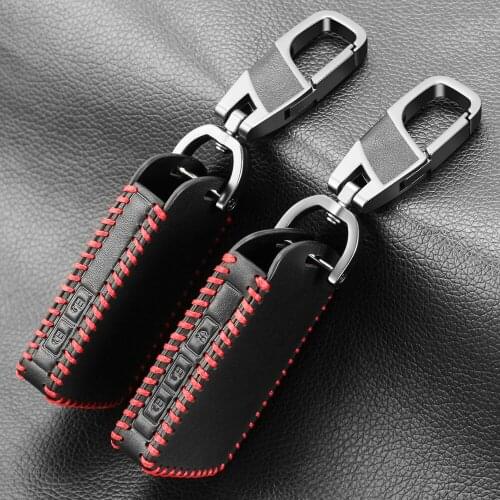 Genuine Leather Key Case For Mazda 3 2020 2019 Accesorios Alexa 3 CX4 CX5 CX8 19-up 2 Button 3 Button Protection Holder Buckle