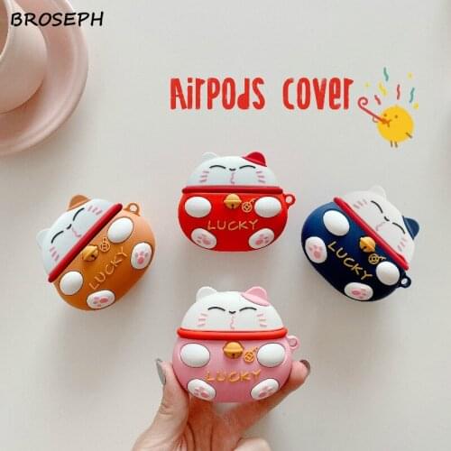 For Apple AirPods Pro 3D Cute Lucky Rich Cat Earphone Case Soft Silicone Headphone Cover For AirPods Pro 3 Headset Accessories