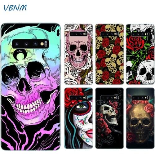 Flower Skull Case For Samsung Galaxy S20+ S20 S10 S9 S8 Plus S10E S6 S7 Edge Note 20 Ultra 8 9 10 Pro Cover