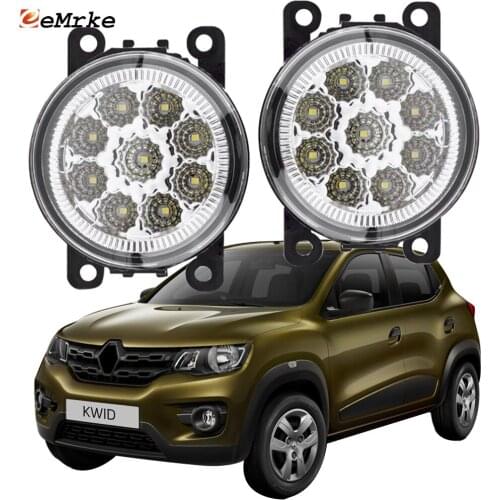EEMRKE 2-PCS Car-Styling for Renault Kwid XBA XBB 2015 2016 2017 2018 2019 9-Pieces Led Fog Lights H11 12V Fog Head Lamp