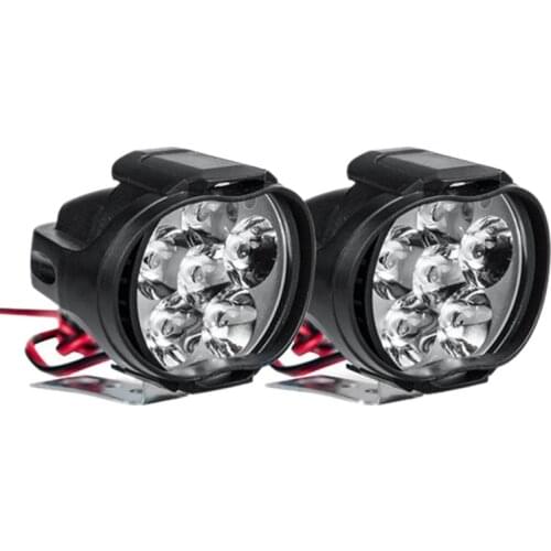 2Pcs 6 Led Motorcycle Light Headlight Assembly 10W 1000Lm Universal Scooter ATV Fog Spotlight 6000K White Car Drl Lamp