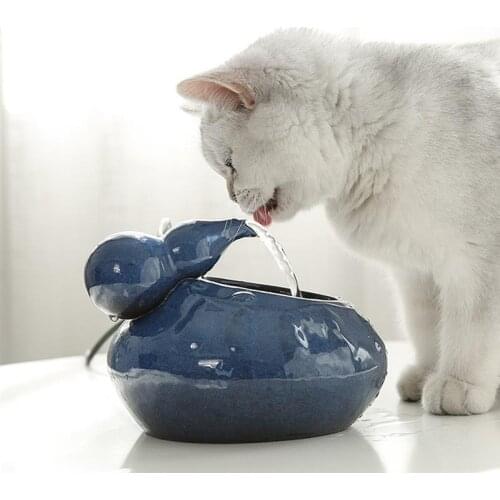 Cat Water Fountain Ceramic Gourd Automatic Drinking Fountain for Pets Super Silent Pet Fountain Cats Dogs Drinking Bowl