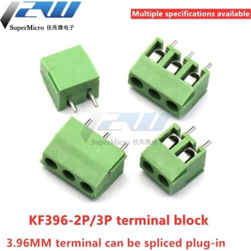 KF396 2Pin 3Pin screw terminal connector KF396 2P 3P pitch 3.96mm pluggable connector PCB terminal green AC 300V 10A
