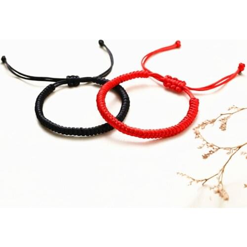 Lucky Red Nylon Thread Bracelet Tibetan Buddhist Handwoven Braided Rope Knots Bracelets Prayer Charm Jewelry Lover Wristbands
