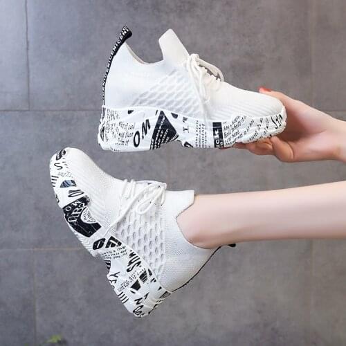 Spring Women Chunky Mesh Breathable lace-up Casual Vulcanize Shoes Old Dad female fashion Platform Internal increase Sneakers