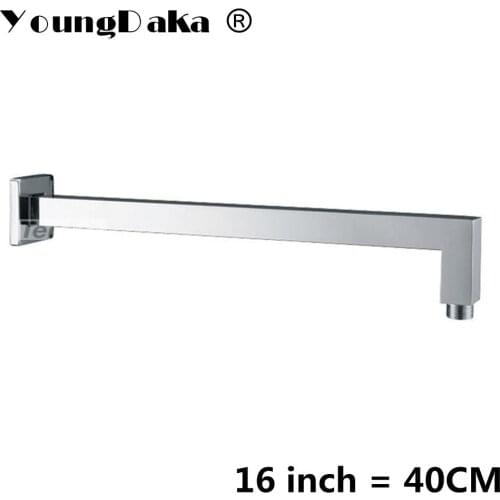 40cm 16inch Stainless steel Chrome Square Shower Arm for Rain Shower Head Bathroom Accessories Wall Mounted Ceiling Mounted Arm