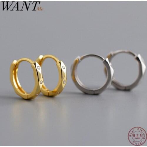WANTME Hot Sale Minimalist Circle Round Stud Earrings for Women Real 100% 925 Sterling Silver Birthday Party Jewelry Gift 2020