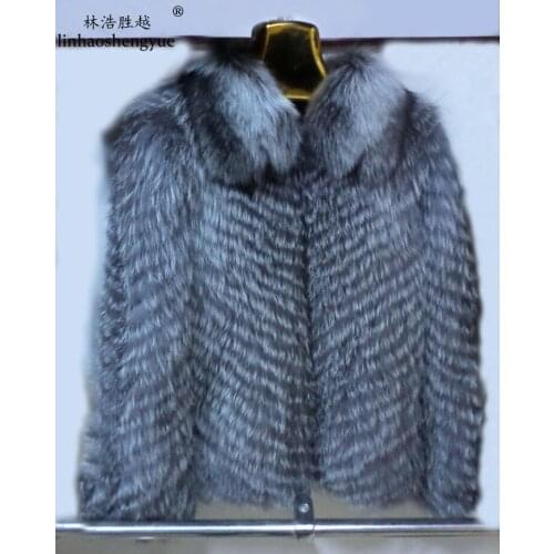 Linhaoshengyue 2015 Real Fox Fur Coat Long 70cm