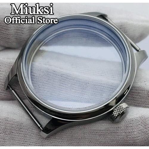 Miuksi 44mm silver case fit ETA 6497 6498 Seagull ST3600/ST3620 hand winding movement