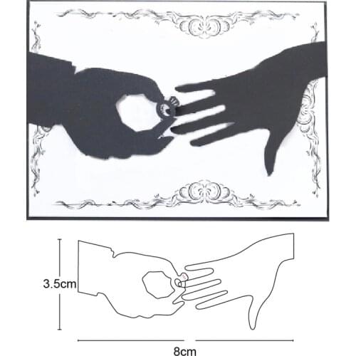 Customized dies Wedding Hands Ring Metal Cutting Dies for DIY Scrapbooking Stamps Craft Embossing Dies Card Making Stencils dies