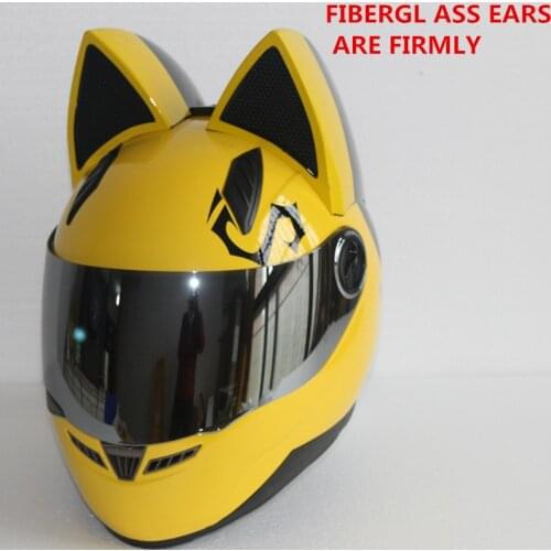 NITRINOS cat ear motorcycle helmet cross-country man and woman racing helmet four seasons anti-fog all-over cat ear helmet