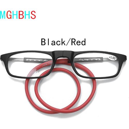 High-grade TR magnetic absorption hanging neck reading glasses for men and women portable magnet reading glasses