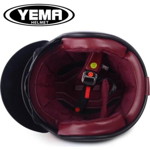 2018 New Fashion YEMA Retro Motorcycle Helmet Built-in lens Prince style Motocross Motorbike Helmets of ABS Knight protection