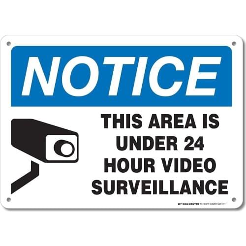 Notice This Area Is Under 24 Hour Video Surveillance Warning Sign(Visit Our Store, More Products!!!)