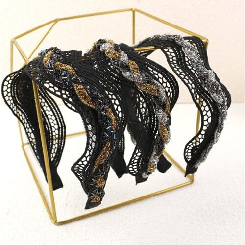 Luxurious Rhinestone Vintage Hairbands For Women Hair Accessories Crown Headbands Diamond Hair Band Hair Bows Flower
