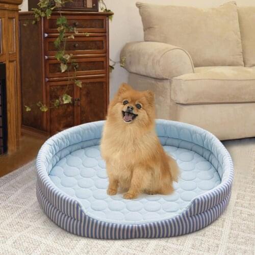 Dog Cooling Mat Pet Ice Pad Teddy Mattress Pet Cool Mat Bed Cat Summer Keep Cool Ice Silk Cooling Dog Mat Detachable Dual Purpos