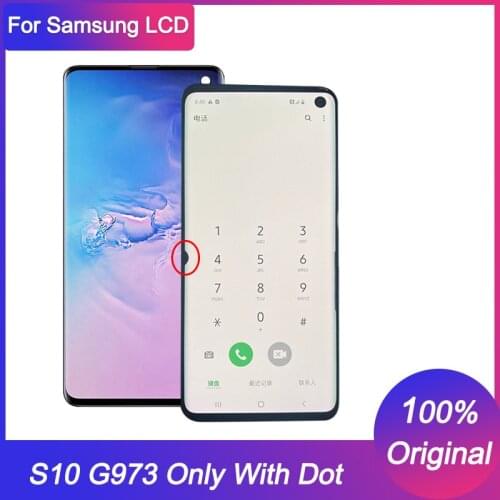 Dot Original LCD For Samsung Galaxy S10 G973F G973U G973W LCD Display Touch Screen Digitizer Assembly Replacement