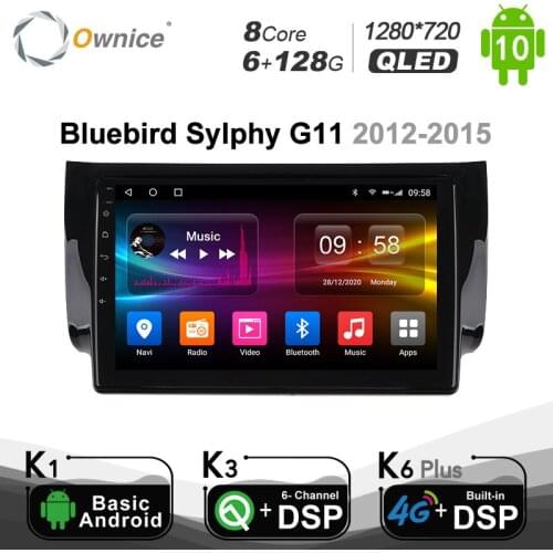 Ownice Android 10.0 Car DVD GPS Navigation Player Car for Nissan Bluebird Sylphy G11 2012 - 2015 6+128G DSP SPDIF1280*720 8 Core