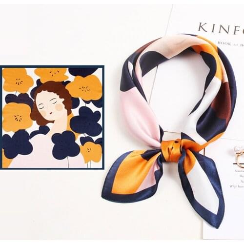 100% Nature Silk Square Scarf Real Silk Handkerchief for Bag Small Bandana Women Echarpe Femme Silk Headscarf Neck Scarf 53x53cm