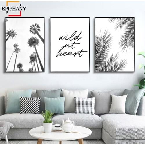Modern Home Decor Beach Prints Ocean Boho Wall Art Palm Tree California Art Print Coastal Style Art Wall Picture for Living Room