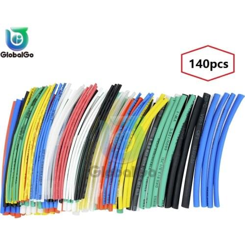 140pcs/Lot 1.0mm1.5mm 2.5mm 3.0mm 5.0mm Heat Shrink Tubing Tube Insulation 2:1 Shrinkable Tube Wrap Wire Cable Sleeves Set