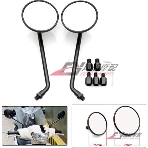 High Quality Mirrors for Motorcycle Metal Support and Plastic Circular Refitting Accessories 10mm 8mm Universal Black Silver