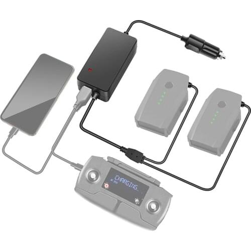 For DJI Mavic Pro Platinum Drone 2 In 1 Car Battery Charger Portable Smart Travel Vehicle Charger Dual Output Charging Parts