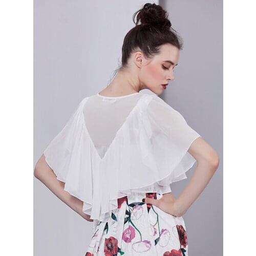 Plus size women Summer Blouse Shirt ,big size M-8XL Korean style women sweet Ruffle Cardigan Tops Sexy elegant Blusas tops