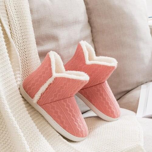 Womens High Knitted Autumn And Winter Boots Female Warm Indoor And Outdoor Snow Shoes Women Keep Warm Ankle Boots