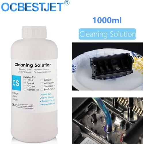 1000ML/Bottle Cleaning Solution Liquid For Epson HP Canon Brother Inkjet Printer for Dye Ink Pigment Ink Sublimation Ink Cleaner