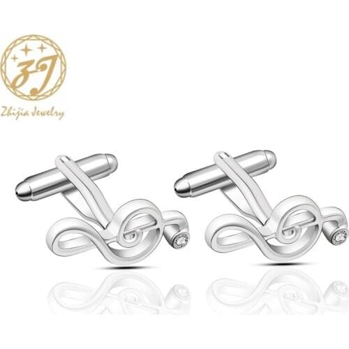 Zhijia music note cufflinks for men gifts Convenience simple music lover cufflinks musician gifts jewelry