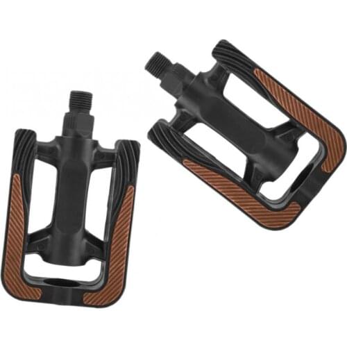 1Pair Lightweight Bike Pedals Non-slip With Light Reflector & Sealed Bearing