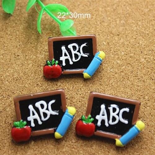 10pcs Cute Student ABC WordPad Resin Cabochon Flatbacks Crafts for DIY scrapbooking,22*30mm
