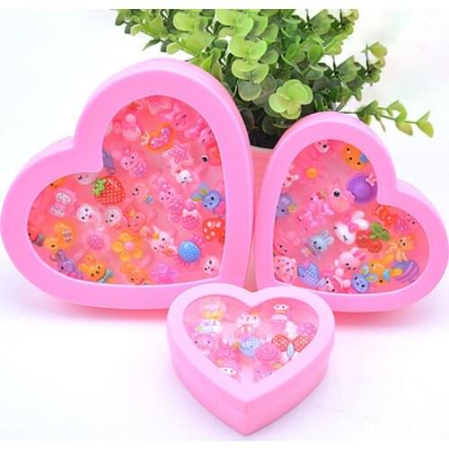 12/24/36Pcs Love Kids Cute Sweet Rings Design Flower Animal Fashion Jewelry Accessories Girl Child Gifts Finger Rings Chic Gift