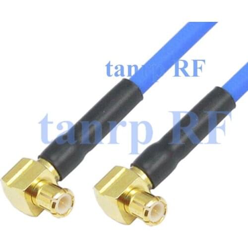 15CM coaxial Sexi Flexible blue jumper cable RG405 6in MCX male right angle to MCX male right angle RF 3G 4G router WIFI