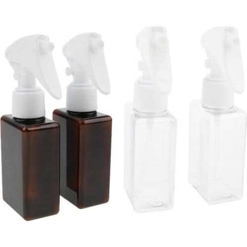 2 Pcs Plastic Travel Bottles Cosmetics Shampoo Makeup Lotion Containers Spray Bottles 100ml Refillable