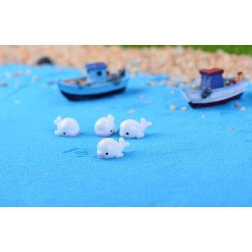 20pcs/lot White Dolphin Small Ornament Plant Bonsai decoration Resin Aquarium Moss Micro landscape Figurines & Miniatures KS 020