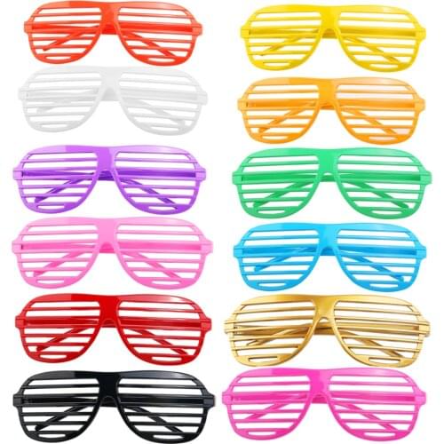 24pcs Fashion Shutter Shades Glasses Sunglasses Eyewear Club Party Cosplay Props (Random Color)