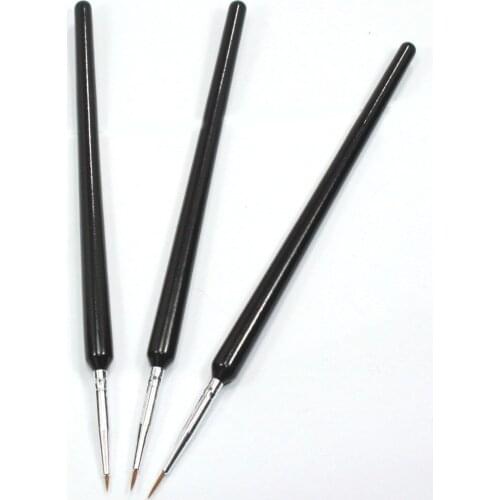3pcs Tiny UV Gel Acrylic Nail Art Tips Liner Drawing Pen Brush Painting Tool Set