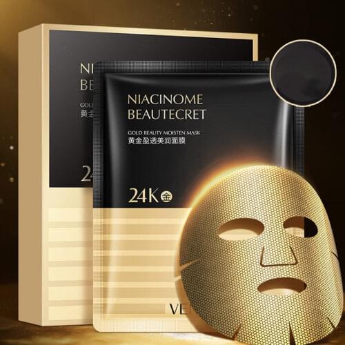 4pcs/box 24K Gold Facial Mask Moisturizing Stay Up Late First Aid Repair Fades Fine Lines Anti Wrinkle Foil Gold Facial Mask