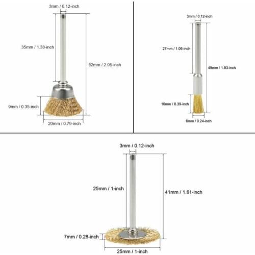 45x Wire Brass Cup Wheel Bowl Brush Polishing Cleaning Remover For Rotary Tool
