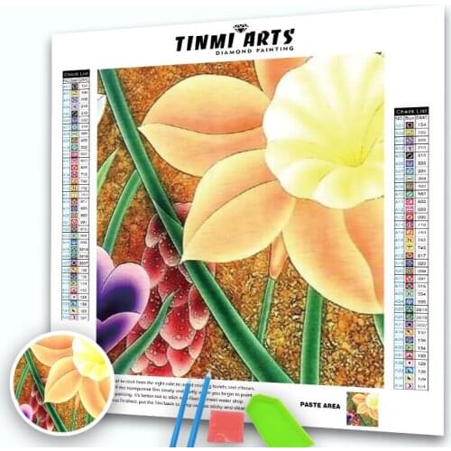 5D Diamond Painting Canvas Cartoon Flower Full Round Drill DIY Mosaic Cross Stitch Handmade Embroidery Kits Decor Home