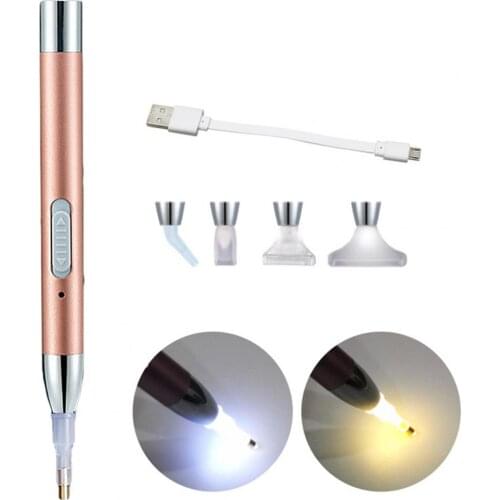 Diamond Drawing Pen USB Rechargeable LED Lighting Point Drill Pen Diamond Painting Embroidery Tools