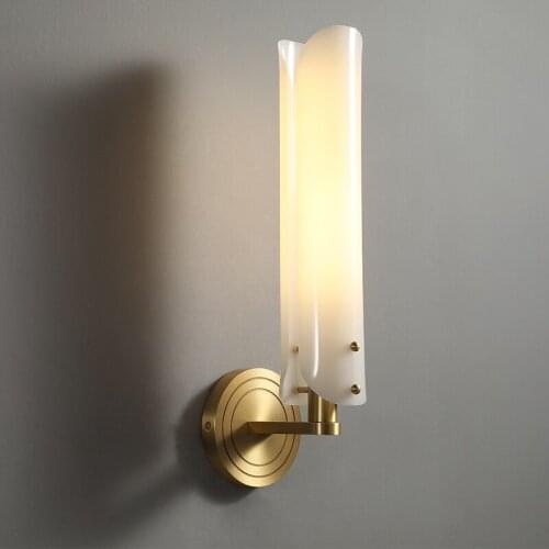 American simple brass wall lampbedside study LED wall light corridor brass wall light home