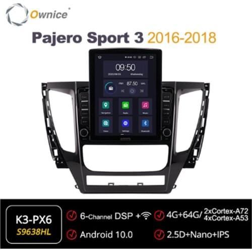 Ownice Octa 8Core Android 10.0 Car Radio forMitsubishi Pajero Sport 3 2016 - 2018 GPS 2 Din Auto Stereo Player Tesla Style