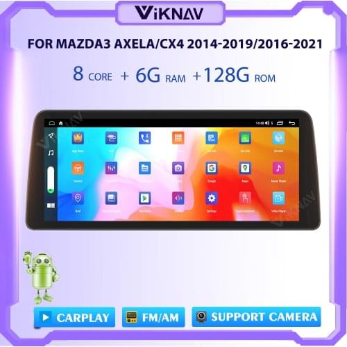12.3 Inch For Mazda3 AXELA/CX4 2014-2019/2016-2021 Radio Fascia DVD 8 Core Android 10.0 Car Multimedia Gps Radio Dsp Carplay