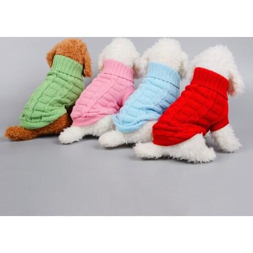 Large small cute pet dog knit sweater outdoor warm puppy coat sweater clothes pullover sweater sweater sweater windproof big