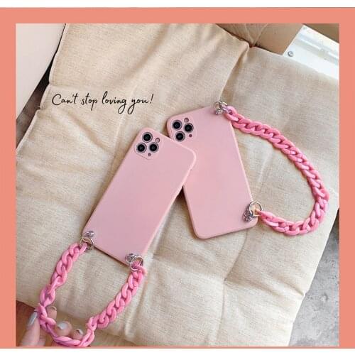 Simple style chain phone case For Samsung Galaxy S20 Ultra S10 S9 S8 Plus S7 S6 Edge S10e Note 10 Plus 9 8 5 Fashion phone cover