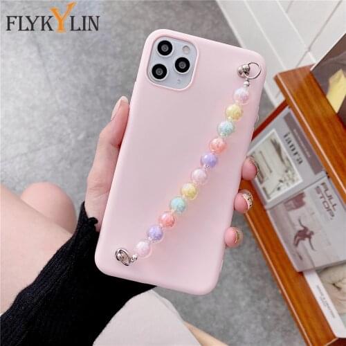 Colorful Beads Bracelet Chain Case for Huawei Honor 8A 8S 9A 9C 7X 8X 10i 7 Pro 9 10 Lite 20 Pro Silicone Cover With Wrist Strap