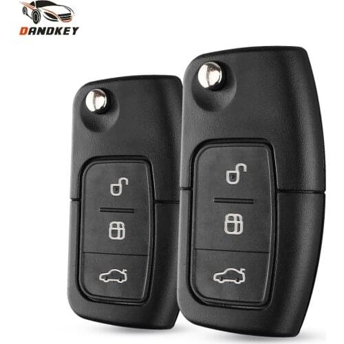 Dandkey 1/Lots 3 Button Modified Flip Car Remote Key Case Shell For Ford Focus Mondeo Fiesta C Max Ka Folding Smart Key Cover